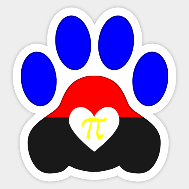 Pride Paw: Polyamorous Pride Sticker by SkyBlueArts